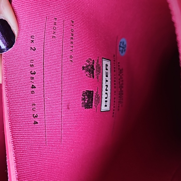 Hot Pink Hunter Tall Waterproof Rain Size 4 Big Girl Boots - Picture 4 of 9